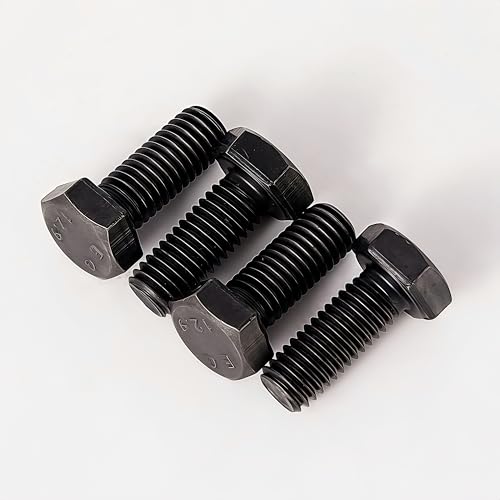 M6-1.0 Hex Head Screw Bolts - 20/25/30/35/40mm Length Kit, 12.9 Grade Alloy Steel, Hexagon Head Bolts, Black Oxide Finish, Full Thread,Quantity 50-Piece Set - size: 12.9-Hex-M6-20-40mm