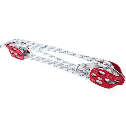 VEVOR Twin Sheave Block and Tackle 1/2" x 150Ft Twin Sheave Block with Braid Rope 30-35KN 6600-7705LBS Double Pulley Rigging - size: 1/2" x 150'