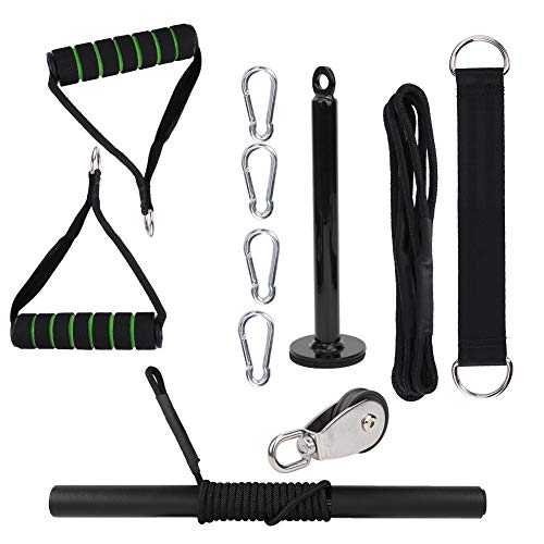 Home Gym Pulley System, Portable Exercise Equipment with 11 Gym Accessories, Home Strength Power Training Device Kit, Biceps, Triceps, Shoulders Back Workout