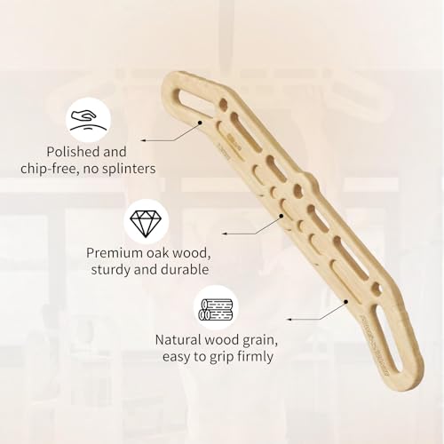 Wooden Hanging Board for Climbing, Multi-Grip Fingerboard for Indoor/Outdoor Fitness Training, Enhances Climbing Power & Grip Strength, Perfect for Adult Fitness Enthusiasts