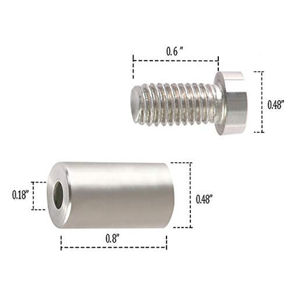 Standoff Screws for Wall Mount Acrylic Picture Frame Hardware 1/2" x 1" Aluminum Silver Finish Nails for Acrylic Glass Sign Holder 4 Pcs