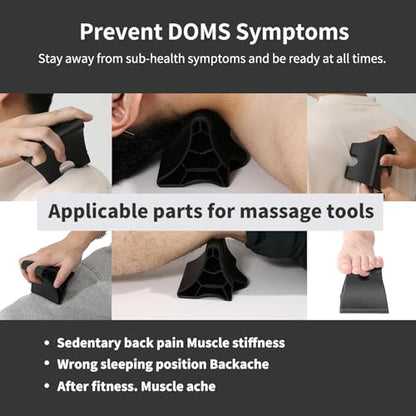 Trigger Point Massage Tool, Handheld Deep Tissue Manual Massager for Neck, Shoulders, Back & Feet, 3-Edge Pressure Point Design, Portable (Black)
