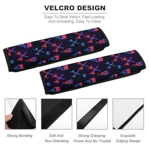 Universal Soft and Comfortable Neon Hockey Drip Seat Belt Cover for Kids, Most Cars, 2 Piece Seat Belt Covers Cushion Shock Absorption - color: Pattern 293