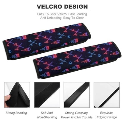 Universal Soft and Comfortable Neon Hockey Drip Seat Belt Cover for Kids, Most Cars, 2 Piece Seat Belt Covers Cushion Shock Absorption - color: Pattern 293