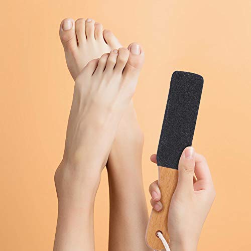 2 Pieces Foot File Callus Remover Heel Grater Wooden Handle Foot Scrubber Pedicure File Foot Filer for Dead Skin Professional