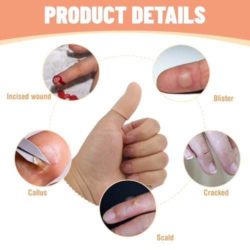 20 Pcs Gel Finger Cots Protector, Silicone Finger Protector Sleeve Support, Waterproof Thumb Covers for Handicraft Typing Printing Painting Electronic Repair Construction Gardening