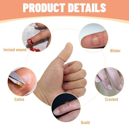 20 Pcs Gel Finger Cots Protector, Silicone Finger Protector Sleeve Support, Waterproof Thumb Covers for Handicraft Typing Printing Painting Electronic Repair Construction Gardening