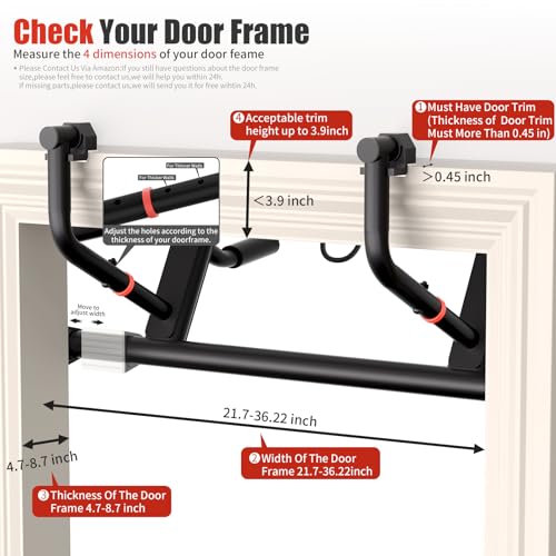 Ally Peaks Pull Up Bar for Doorway，Adjustable Handle Width Pullup Bar with 2Pcs Exercise Resistance Bands，New 2026 Upgraded At Home Workout Equipment Chin Up Bar，Multiple Original U.S. Patents