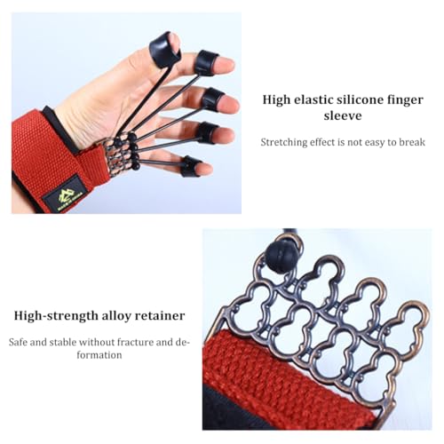 Finger Stretcher Exerciser, Finger Stretcher Exerciser 60LB Extensor Trainer Resistance Band Strengthener for Hand Red 18x5 cm for Daily Use