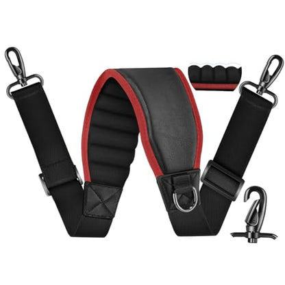 ZINZ 77" Shoulder Strap with Neoprene Thick Padded, Universal Bag Strap with Double Adjustable Buckles and Metal Swivel Hooks - color: Red Edge