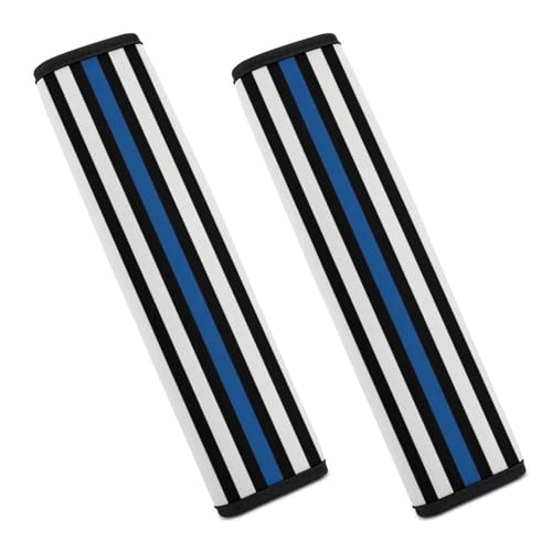 2PCS American Thin Blue Line Flag Car Seat Straps Shoulder Pads Universal Soft and Comfortable Seat Belt Covers Cushion for Child, All Vehicles, Shock Absorption - color: Pattern 1222