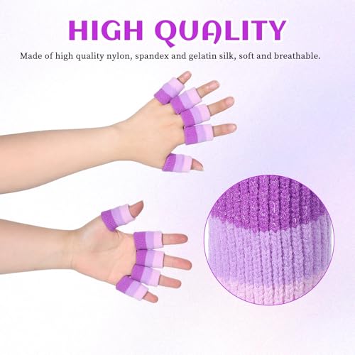 20PCS Finger Brace Compression Sleeves Crochet Finger Guard Thumb Splint Brace Support Elastic Fingers Tape Sport Fingers Cushion for Knitting Writing Basketball Baseball Sport