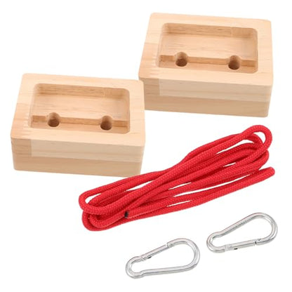 BESPORTBLE 2 Pieces Portable Wooden Climbing Fingerboard Hangboard for Finger Strength Training Indoor Outdoor Rock Climbing Training Board