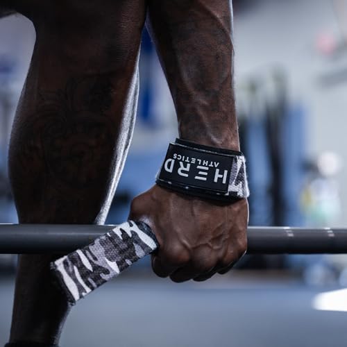 Lifting Wrist Straps – 23" Length x 1.5" Width – Padded Neoprene Cotton Straps for Weightlifting, Powerlifting, Functional Training, Strength Training & Deadlifts – Heavy Duty Grip Support - color: Grey Camo