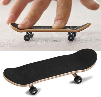 Tyenaza Mini Finger Skateboards, Wooden Finger Skateboard Toy Professional Fingers Skate Set, Novelty Tech Deck Fingerboard for Children (Black) - color: Black