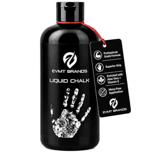 EVMT Brands Liquid Chalk, Mess Free Gym Chalk for Weightlifting, Gymnastics, Rock Climbing, Dancing. Sweat Resistant and Long Lasting for Stronger Grip. - color: 9oz x 1pk CL