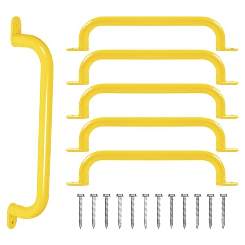 ESPETS 17'' Yellow Monkey Bars Indoor, Outdoor Playground Handles, 6 Pieces | Swing Set Attachment Grab Handles, Weather-resistence Indoor & Outdoor Monkey Bars for Jungle Gym, Playhouse, Climbing Frame - color: Yellow