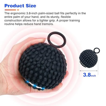 Yitrust 4 Speed Vibrating Massage Ball Rechargeable Vibration Therapy Ball for Hand Tremor & Parkinson's Support - Physical Therapy Massage Device Elderly-Friendly Design