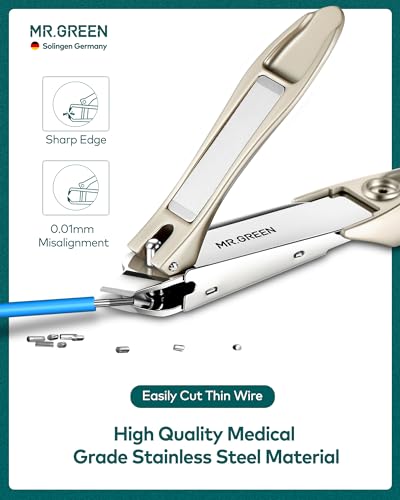 Nail Clipper with Catcher, Slanted Edge Nail Cutting Clippers Stainless Steel Fingernail Cutter Trim with File for Men and Women Mr-1115plus - color: Mr-1115plus