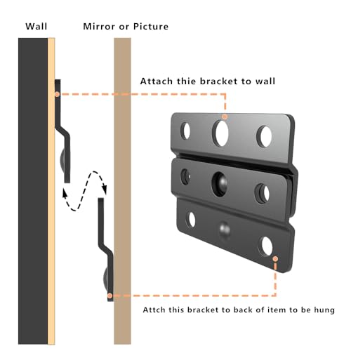 Metal Z-Style French Cleat Picture Hanger 2 inches,8 Pairs | Z-Style Picture Hanger Wall Mounting Bracket Kit for Frames, Mirrors, Shelves, Art, Whiteboards, Frames (8, 2") - size: 2 Inch