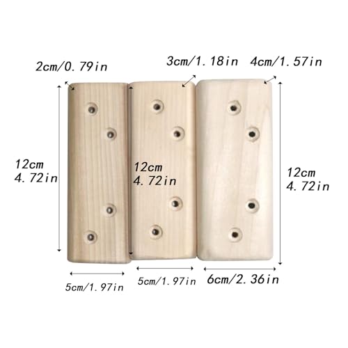harayaa 3 Pieces Climbing Fingerboard Wooden Rock Climbing Holds Grip Pull Portable Wood Construction Suitable for Climber Training Finger