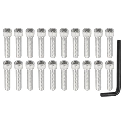 PATIKIL 3/8"-16 x 1-3/4" Socket Head Screws Cap Bolt, 10Pcs 304 Stainless Steel Hexagon Socket Screws with Hex Wrenches Full Thread for Road Bicycle Mountain Bike Auto, Silver/Black - color: Silver/Black, size: 3/8"-16 x 1-3/4"
