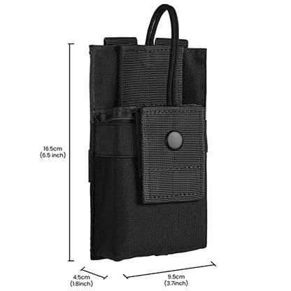 FRTKK Tactical Radio Holder Radio Holster Molle Radio Pouch Universal Radio Case Military Heavy Duty Radio Bag for Police Firefighter Two Ways Walkie Talkies Vest (Black-large) - color: Black-large