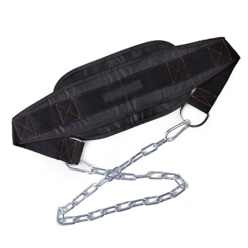 Happyyami U-shaped Weight Lifting Dip Belt with Fully Adjustable Heavy Duty Metal Chain Polypropylene Construction Steel Chain with Clip for Pull-ups Dips Squats Strength Training for
