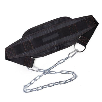 Happyyami U-shaped Weight Lifting Dip Belt with Fully Adjustable Heavy Duty Metal Chain Polypropylene Construction Steel Chain with Clip for Pull-ups Dips Squats Strength Training for