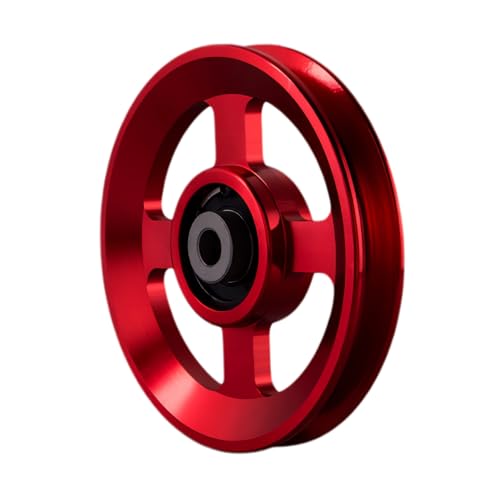 Aluminum Pulley for Home Gym, Load Capacity Sealed Bearing Pulley System, Quiet & Smooth Replacement Gym Pulley Wheel for Cable Machine, LAT Pulldown, Weight Equipment (1, Red, 88-90mm) - color: Red, size: 88-90mm
