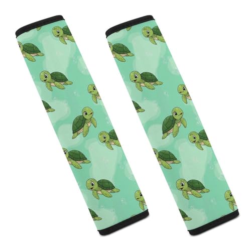 2 Pack Cute Sea Turtles Green Seat Belt Cover Universal Fit Shoulder Protector for Adults and Children, Most Cars, Comfortable Driving - color: Pattern 825