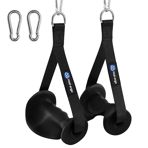 HXD-ERGO Ergonomic Exercise Handles for Cable Machine Attachments | Heavy Duty Resistance Bands, for Pilates Home Gym Equipment, Strength Training Workout, Working Out Handles Accessories - color: Detachable Carabiner