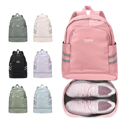 coofay Gym Backpack For Women Waterproof Sports Backpack With Shoe Compartment Lightweight Travel Backpacks Small Gym Bag Dance Volleyball Backpacks - color: A-pink, size: Small
