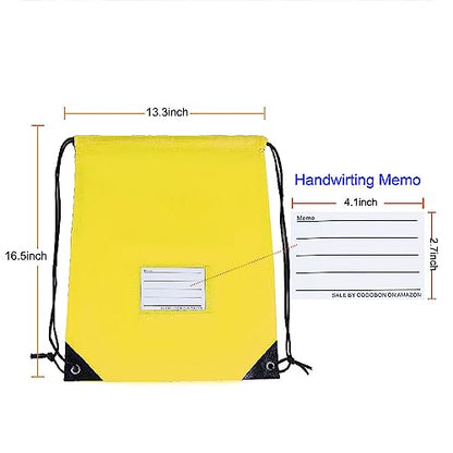 20 Pcs Drawstring Bags,Bulk Draw String Backpack, DIY Gym Sports Cinch Bag Sackpack for Women Men, Yellow - color: Yellow