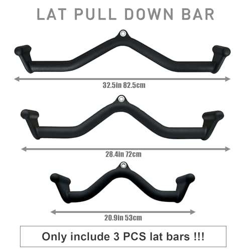 BLUSLM Lat Pull Down Bar T bar Row Attachment, V Bar Tricep Lat Pulldown Attachments, Back Strength Training Bar for Home Gym Exercise Cable Machine Attachments - color: Black 08