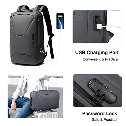 FANDARE Anti-Theft Backpack Business Daypacks fits 15.6 Inch Laptop Travel Large Backpack with USB Charging Port Waterproof Computer Bag Bookbag for Women Men Notebook Grey - color: Grey