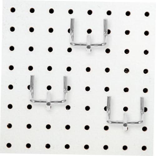 PRETYZOOM 50Pcs Heavy Duty Carbon Steel Pegboard Hooks Silver Pegboard Accessories for Garage and Workshop Organization for Tool Display and Storage