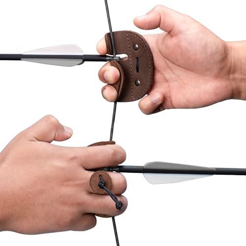 Hide & Drink, Archery Finger Tab, Protect Guard for Recurve Bows, Finger Protector, Shooting Practice Gear Sports & Outdoors, Full Grain Leather, Handmade - color: Bourbon Brown, size: Left Handed