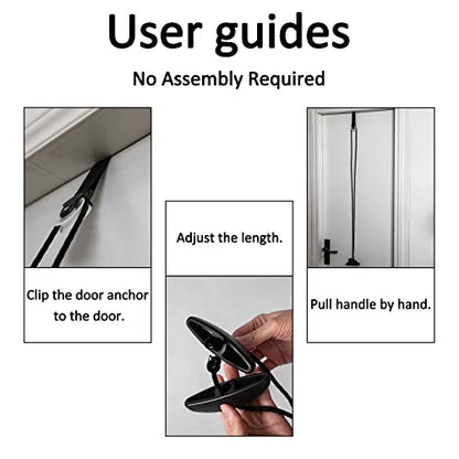 Shoulder Pulley Over The Door Physical Therapy System | Over-the-door exercise pulley designed for shoulder physical therapy exercises. - color: Black