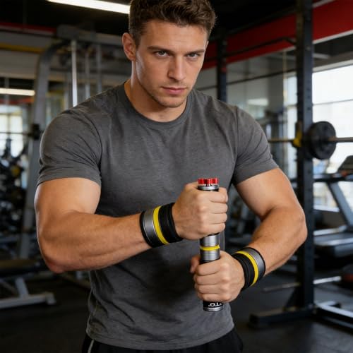 Portable Wrist Roller and Forearm Builder Built From Aluminum Alloy and Stainless Steel ° Rotating Hand Exerciser - color: Black