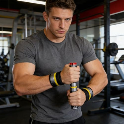 Portable Wrist Roller and Forearm Builder Built From Aluminum Alloy and Stainless Steel ° Rotating Hand Exerciser - color: Black