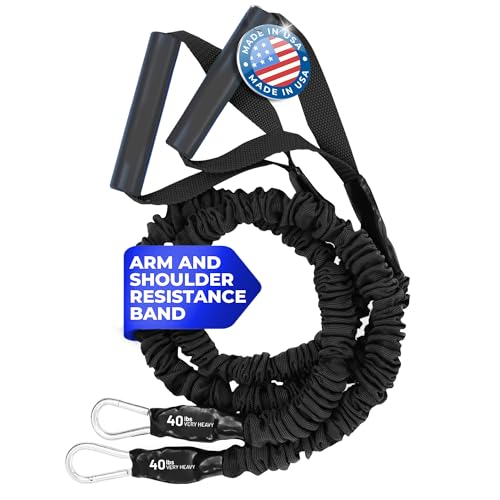 X-Over Arm & Shoulder Training Resistance Bands for Home Exercise & Upper Body Workouts, Portable Gym Equipment for Strength, Rehabilitation & Stretching for Men & Women - 40lb Very Heavy