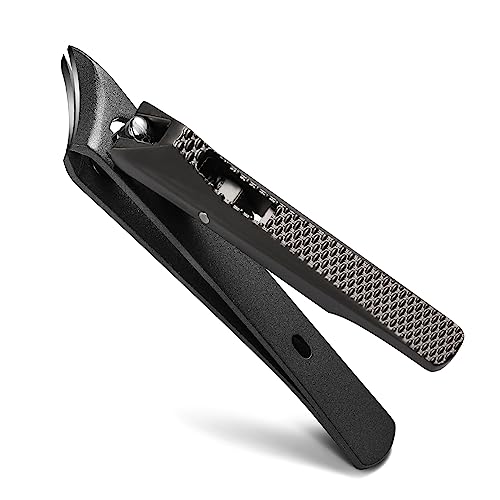FVION Angled Nail Clippers, Ingrown Toenail Clipper for Thick Nails, Slant Curved Blade Nail Cutters Ingrown Nail Pain Relief Tool - color: Brown