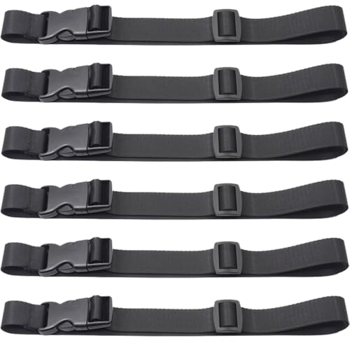 Nylon Strap with Buckle, Quick Release Short Adjustable Straps with Buckles, Securing Tie Down Straps for Backpacking, Compression Golf Bag, Camping Outdoor Activities 1" x 47" 6Pcs - size: 4ft