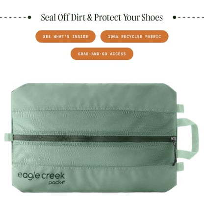 Eagle Creek Pack-It Reveal Shoe Sack - Breathable Shoe Storage Sack for Optimizing Luggage Space - Quick-Drying Material - Lightweight - Translucent Fabric - Washable - Ventilate - color: Willow Green