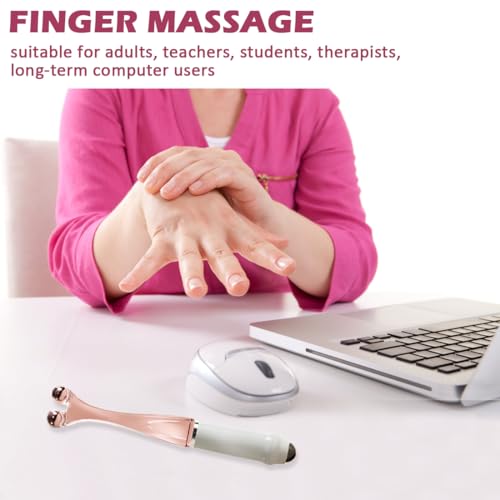 Finger Massage Tools for Finger Hand Massage, Hand Massager for Arthritis and Carpal Tunnel, Silicone Massage Roller for Hands, Palm & Wrist Steel Ball - size: light pink