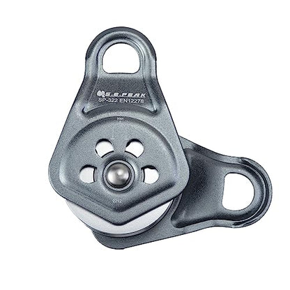 30kN Upgraded Rescue Single Pulley Sheave with Swing Plate,CE High Strength Pulley for Backyard Zipline, Climbing, Rock Rescue Lifting, Hauling, Fit Rope up to 13 mm/Holds Up to 6750lbs,Grey - color: Grey