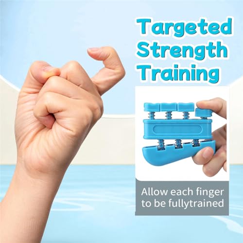 Finger Strengthener, Hand Exerciser Grip Strength Trainer, Finger Exerciser Forearm Strengthener Guitar Trainer, Hand Grip Equipment for Musicians Climbing Athletes and Therapy (3LB-14LB, Set of 4)