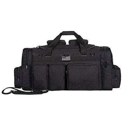 K-Cliffs Tactical Range Duffel Heavy Duty Large Gear Duffle Durable Quality Travel Sports Gym Equipment Bag Military Molle with Lockable Zippers with US Flag Patch 33 Inch Black - size: 33 Inch Black