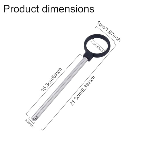 Ring Shaped Weight Stack Pin, 3/8in Diameter Drop Set Pins Tensile, 6 Inch Home Gym Selector for Weight Stack Plates, Carbon Steel Lifting Loading Extender, Performance Exercise Machine Accessories
